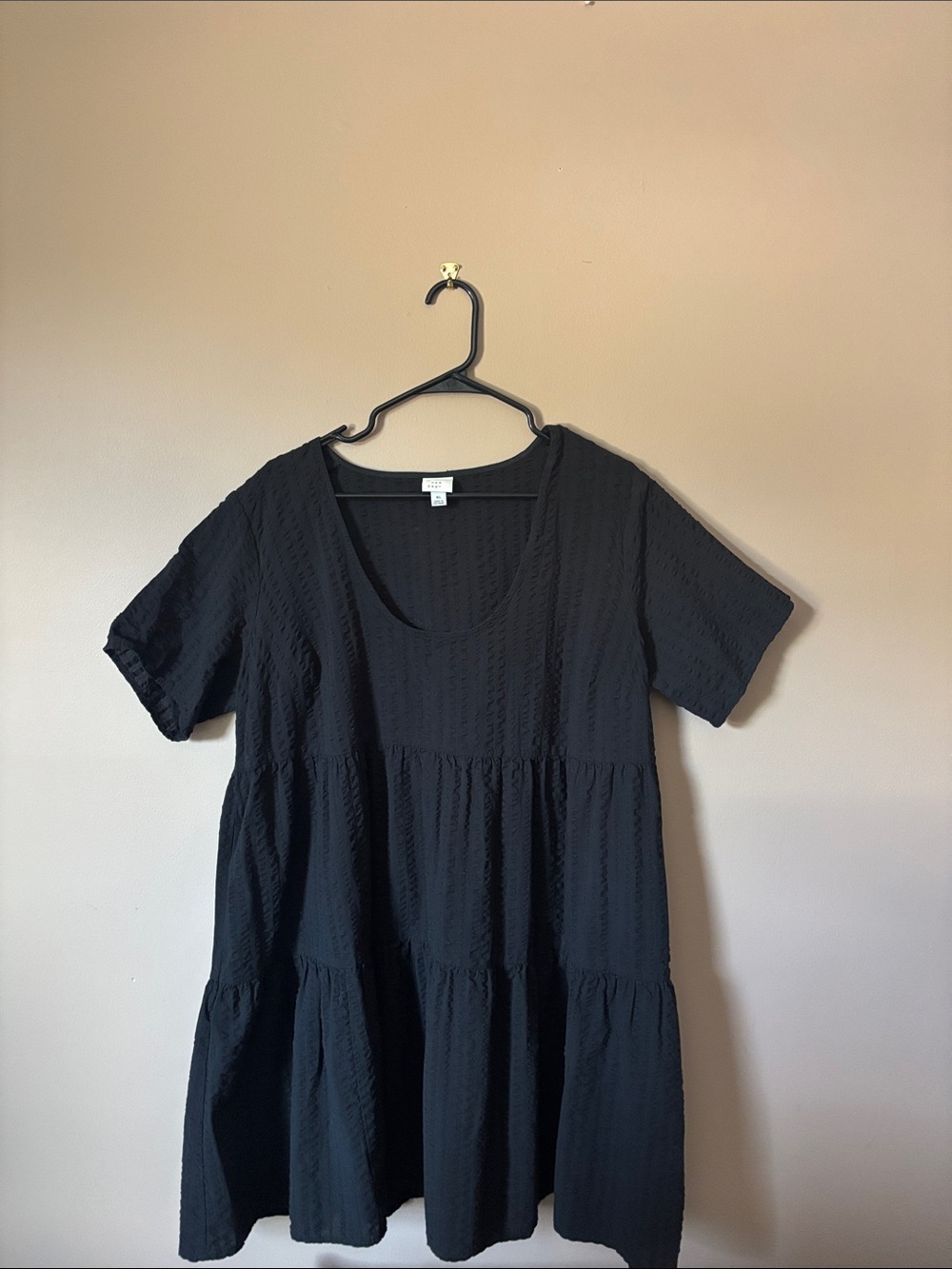 a new day Black Tiered Short Sleeve Dress